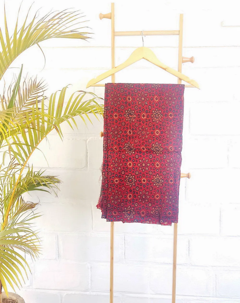 AJRAKH PRINT RUSTY RED SUIT SET FABRIC