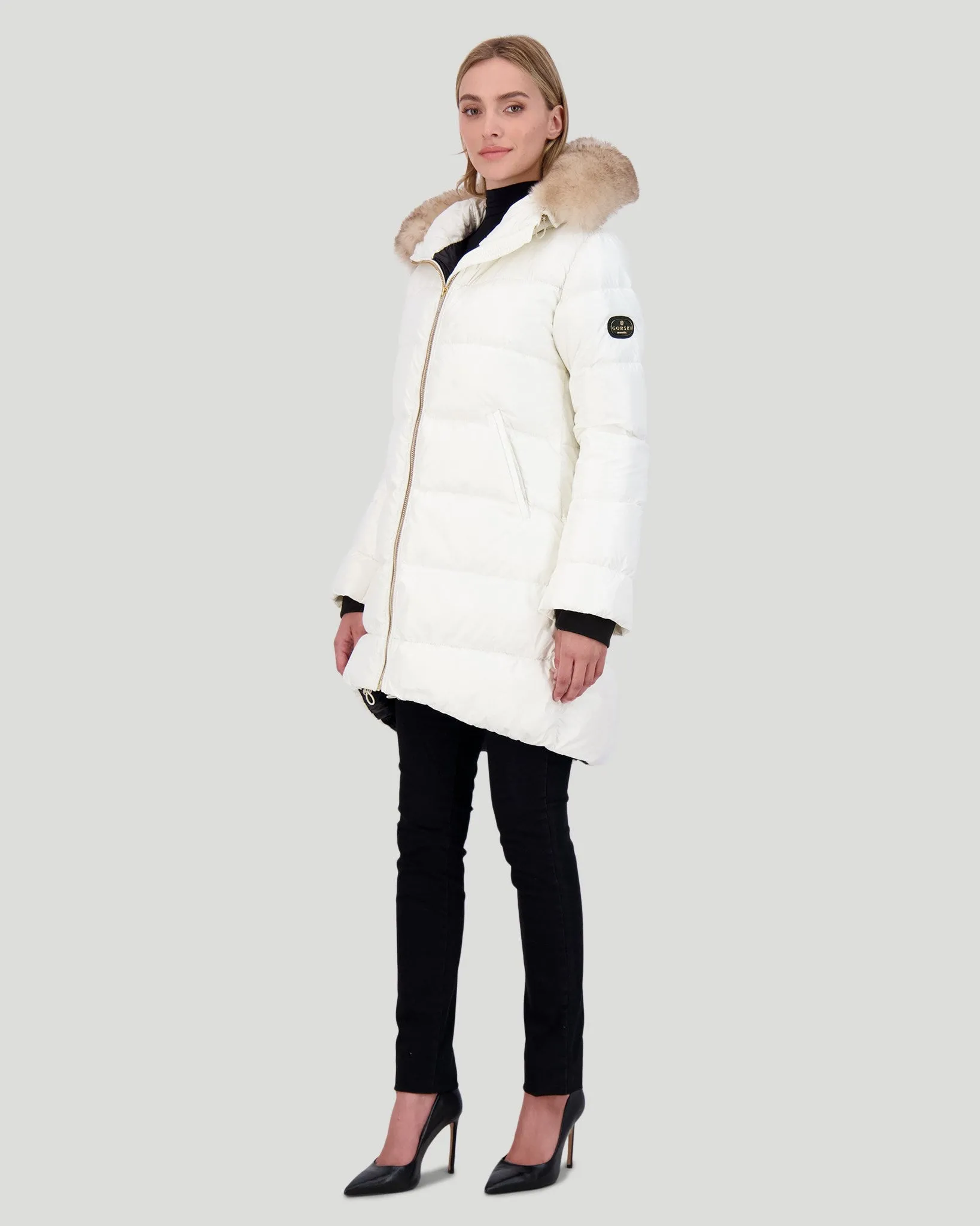 APRES-SKI JACKET WITH DETACHABLE TOSCANA LAMB HOOD TRIM