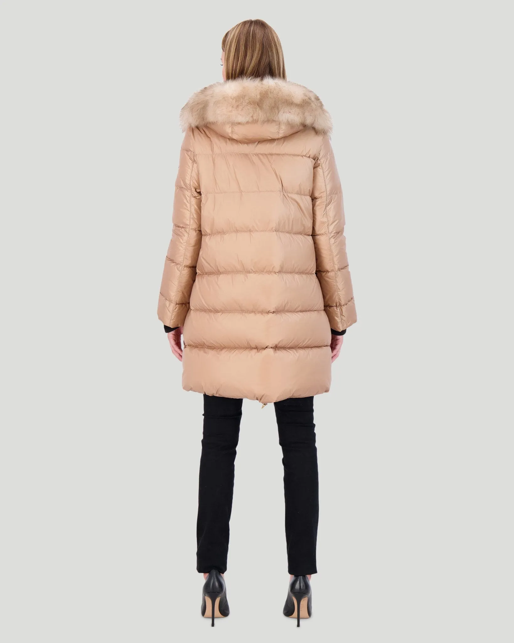 APRES-SKI JACKET WITH DETACHABLE TOSCANA LAMB HOOD TRIM