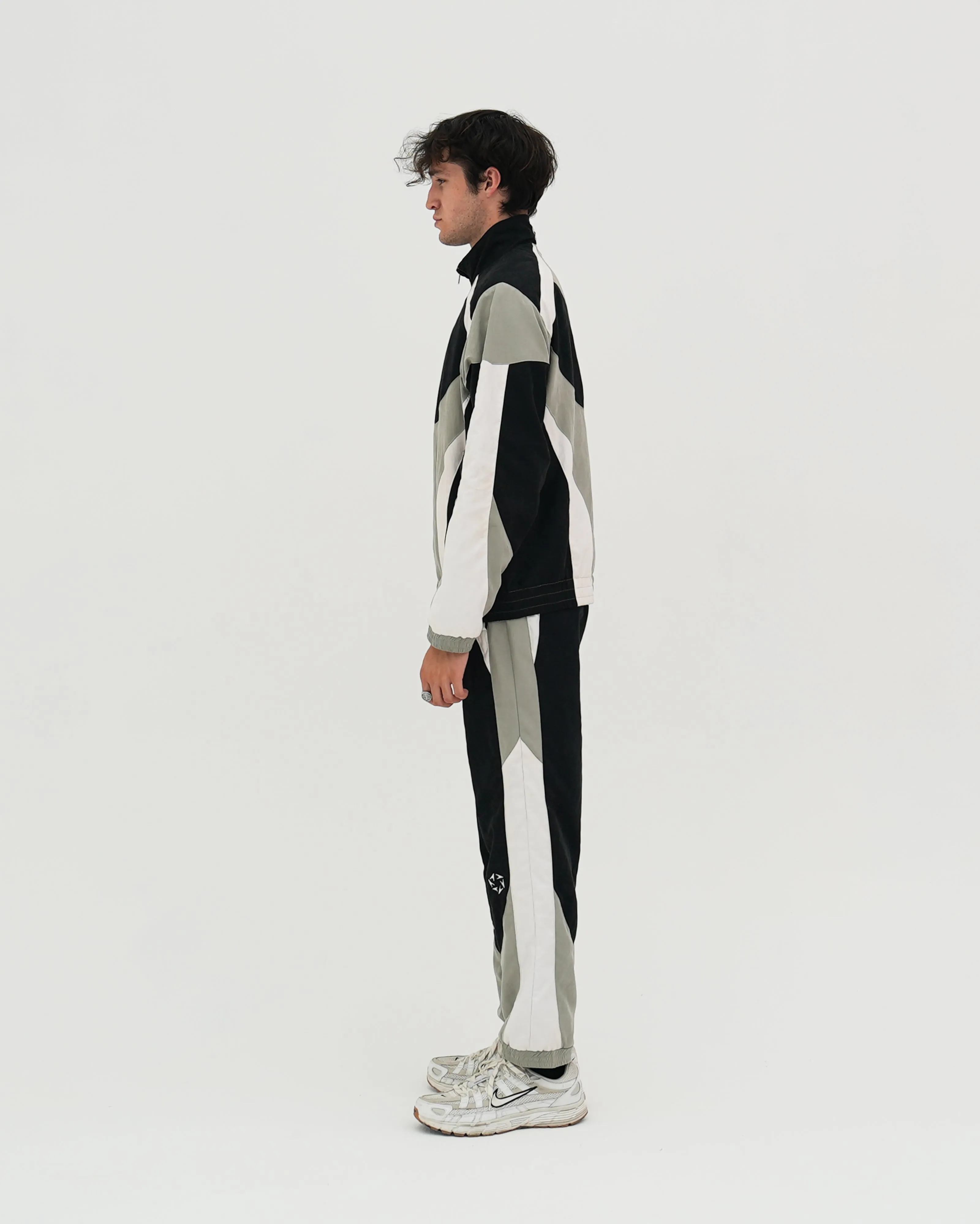 Cyber Punk Track Jacket / Black / Grey / White