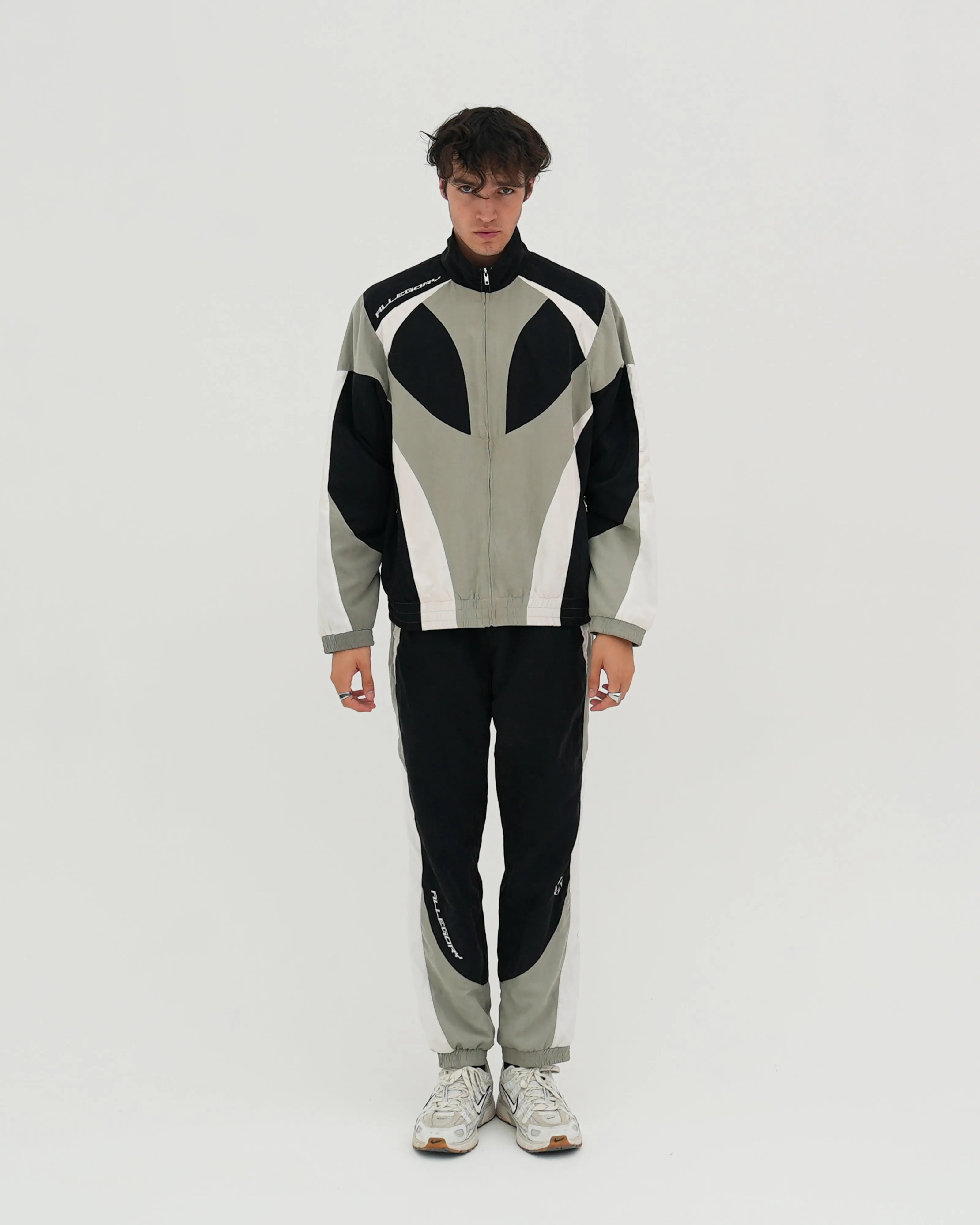 Cyber Punk Track Jacket / Black / Grey / White