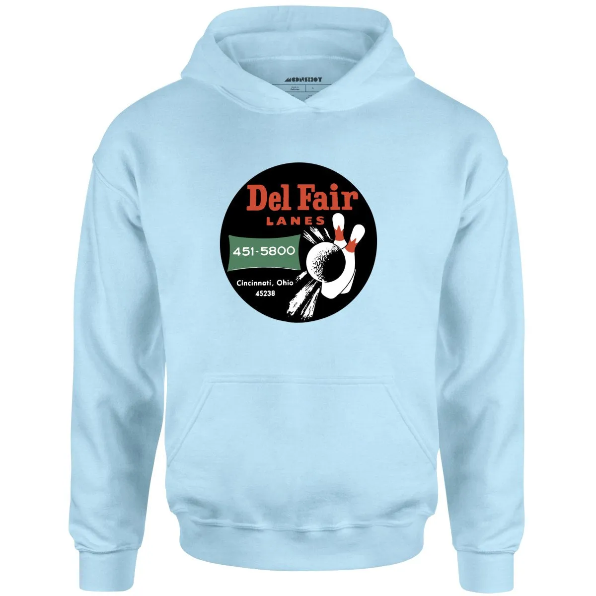Del Fair Lanes - Cincinnati, OH - Vintage Bowling Alley - Unisex Hoodie
