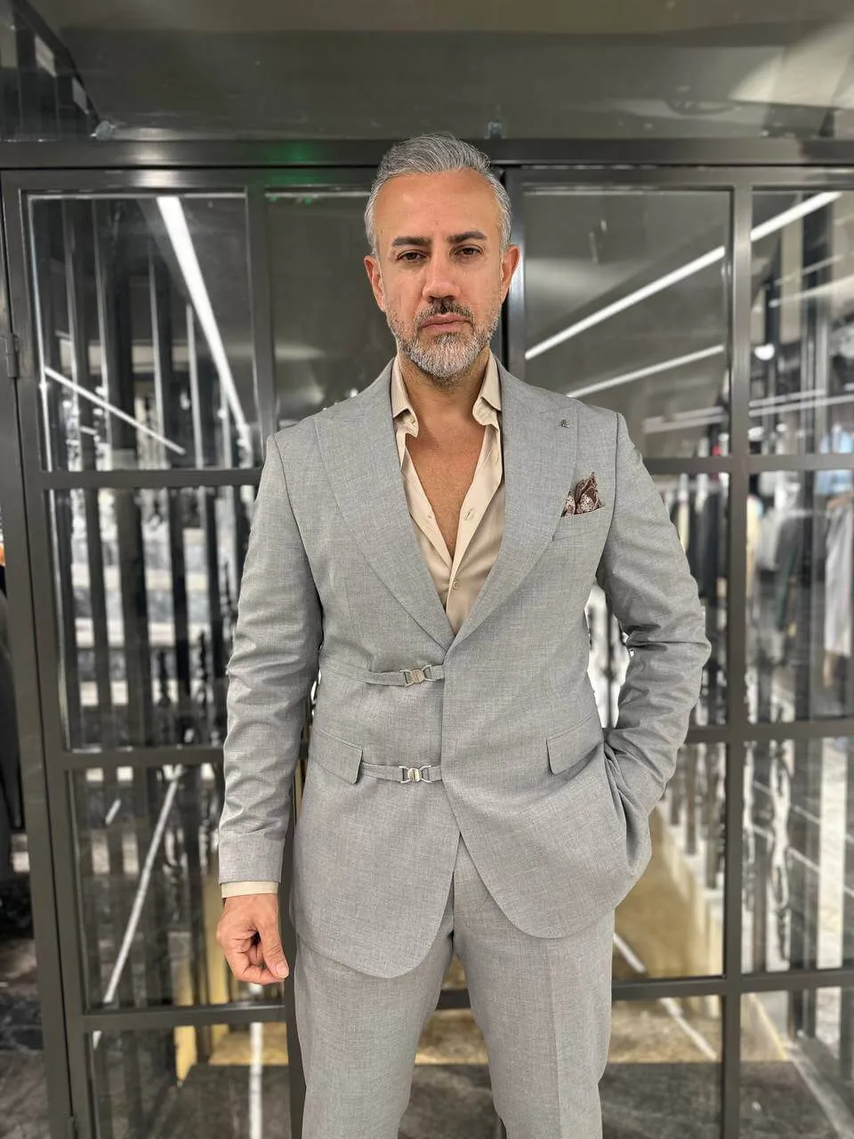 Gibraltar Gray Button Suit
