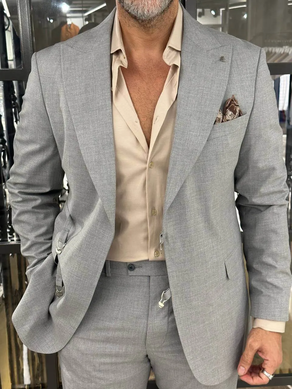 Gibraltar Gray Button Suit