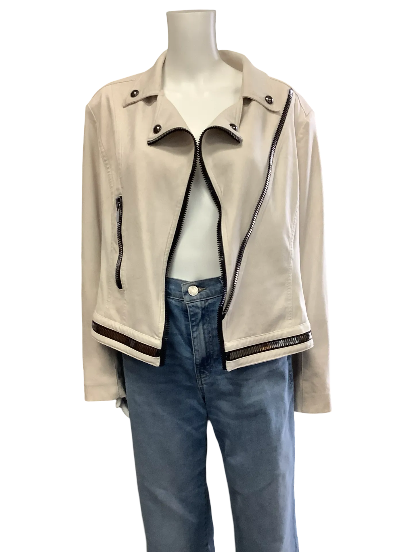 Insight Women's Faux Zip Jacket Ivory Size: 16