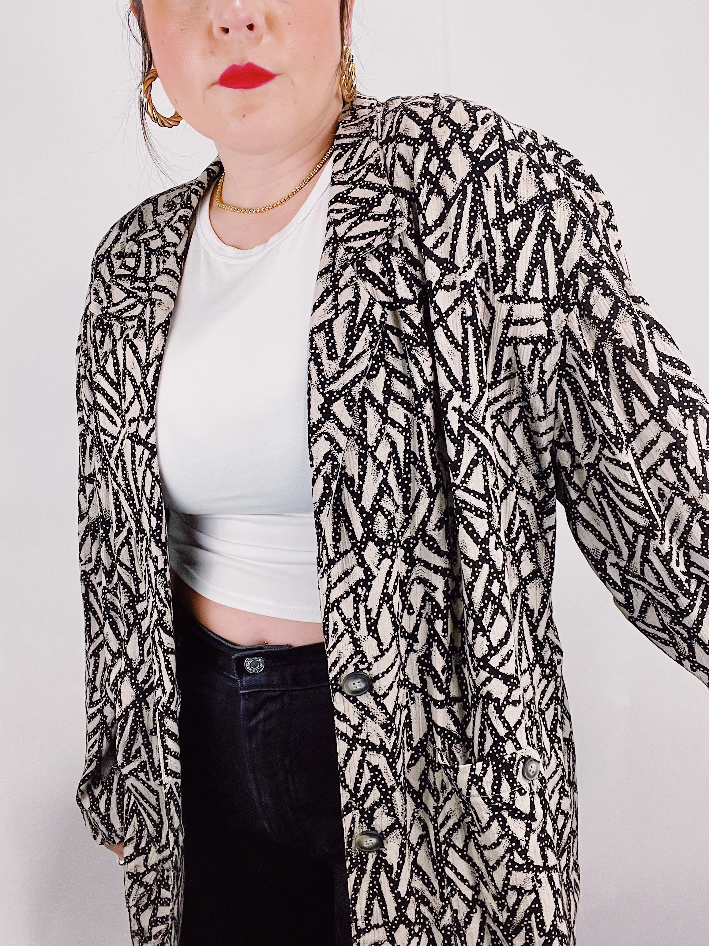 Lightweight Printed Blazer