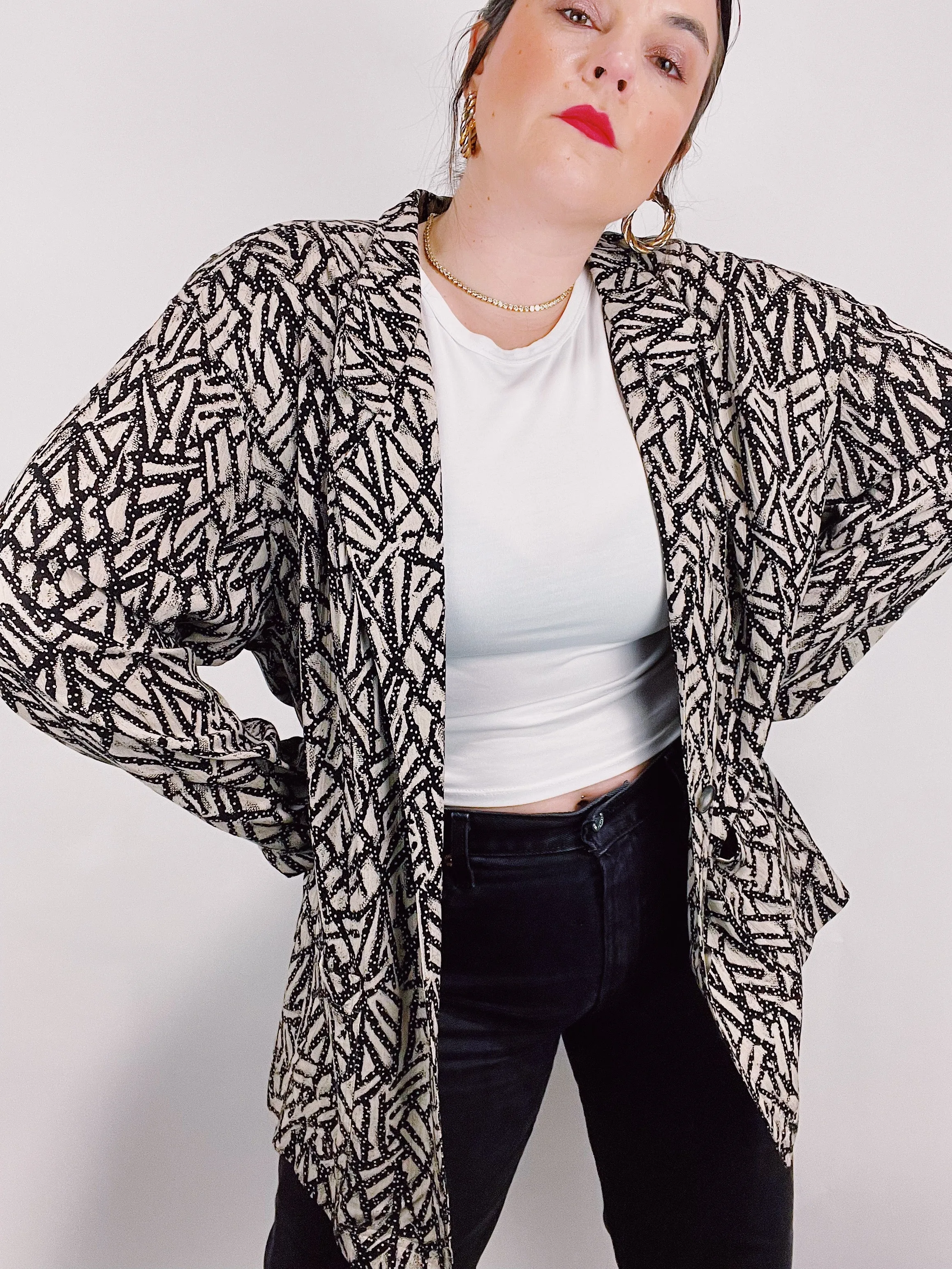 Lightweight Printed Blazer