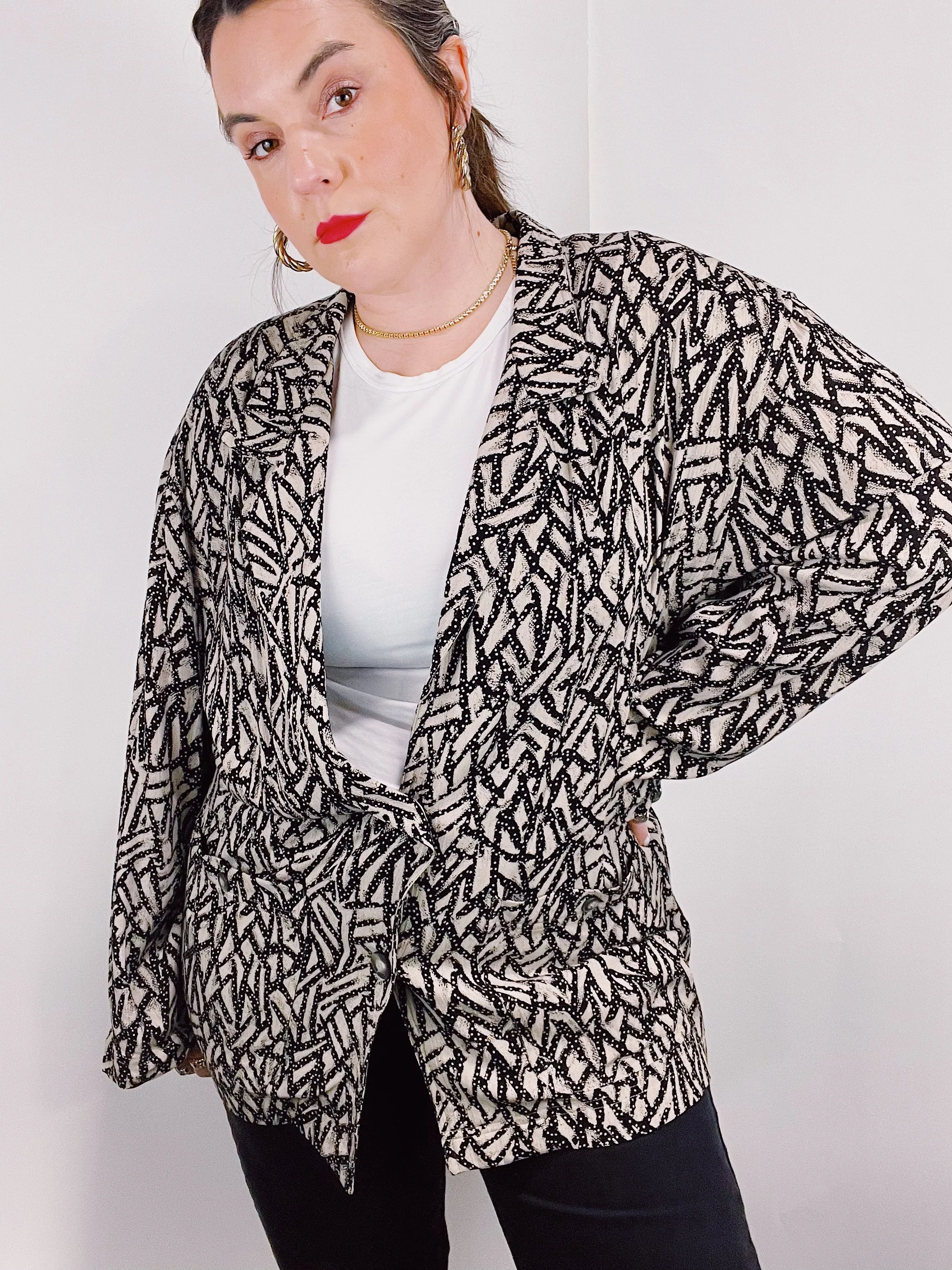 Lightweight Printed Blazer