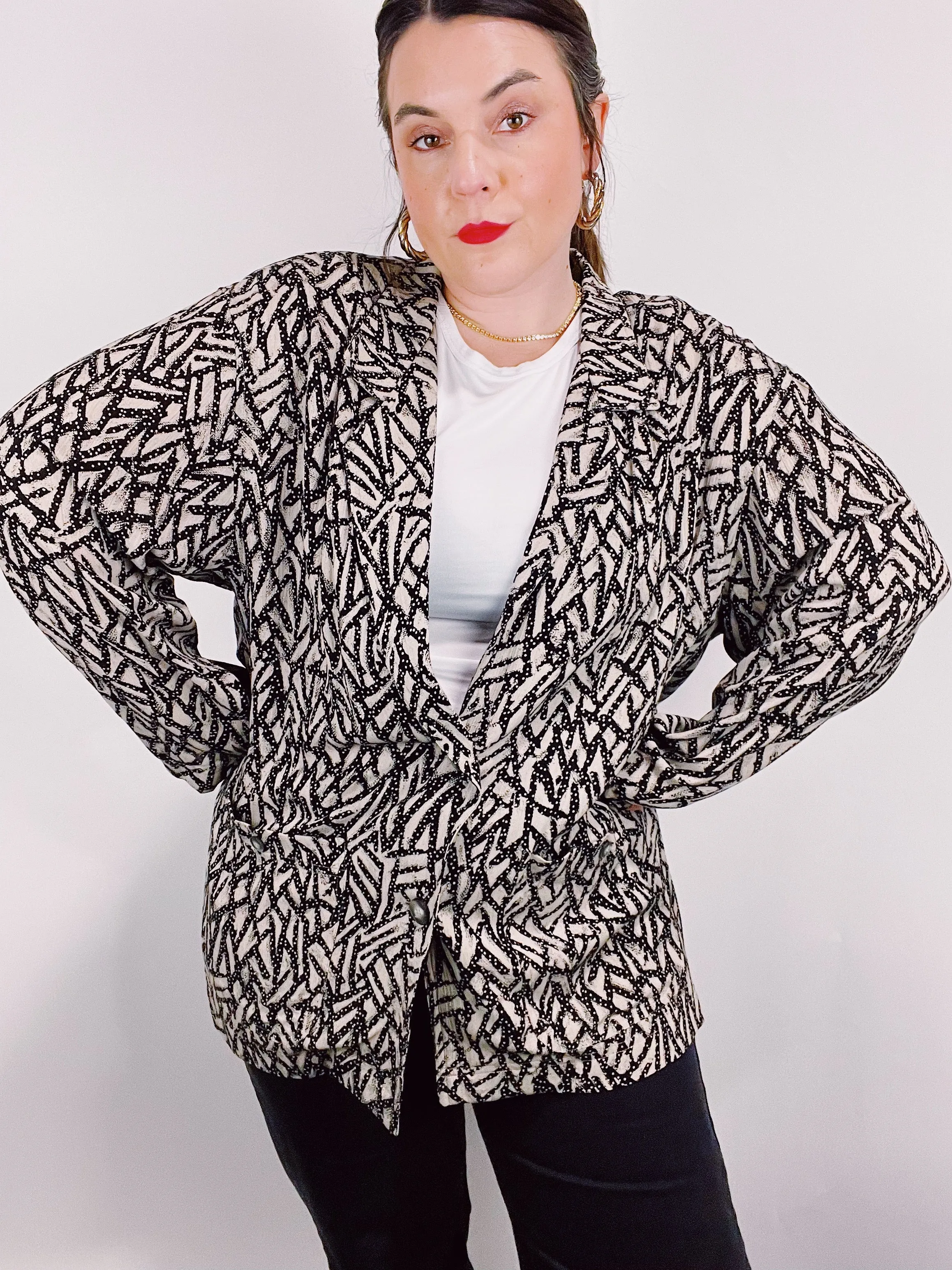 Lightweight Printed Blazer