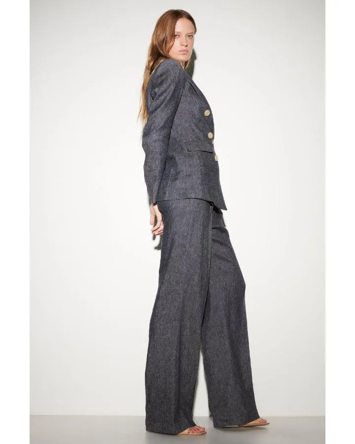 Luisa Cerano Linen Double Breasted Blazer
