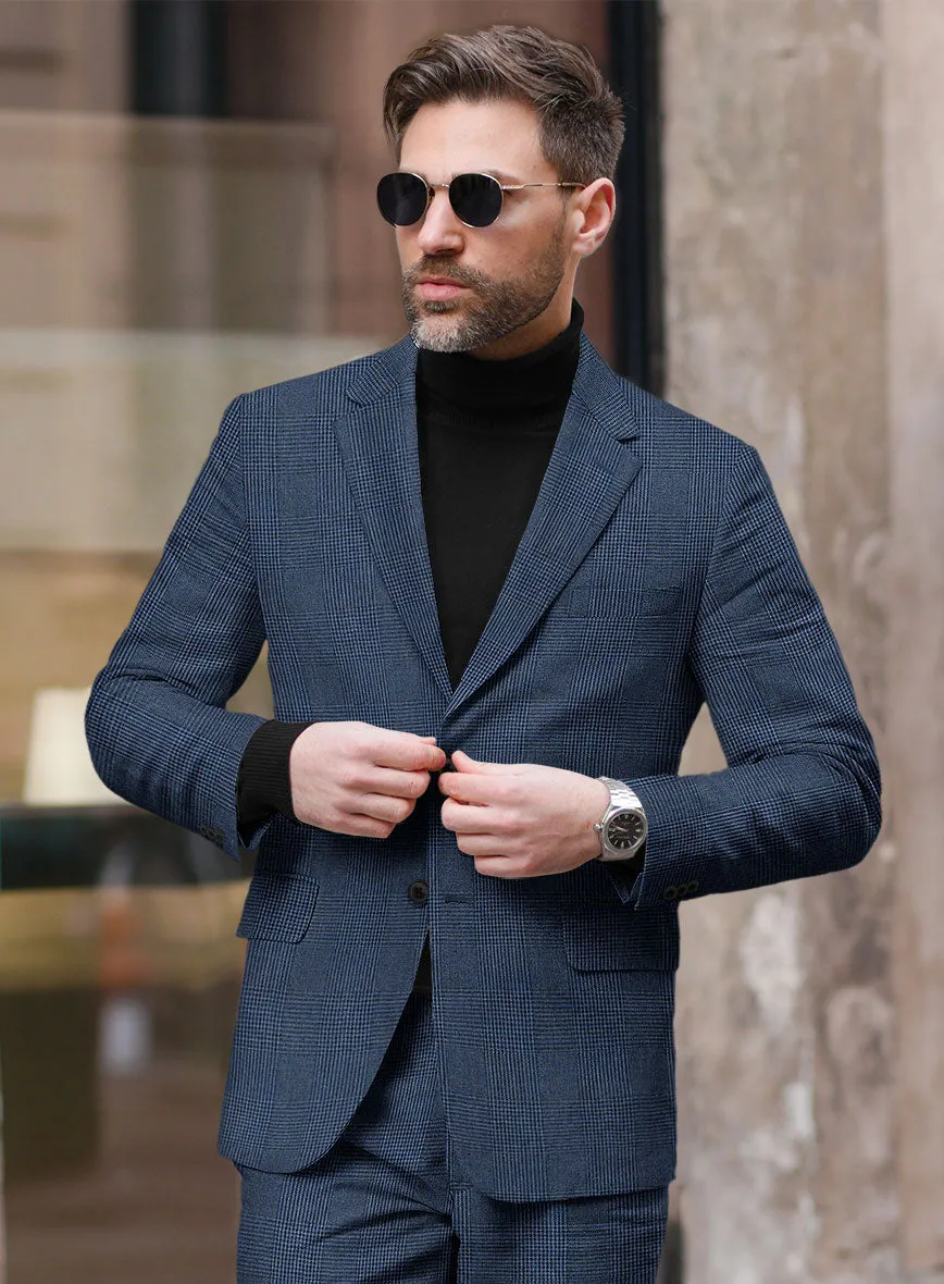 Solbiati Artic Blue Check Linen Jacket