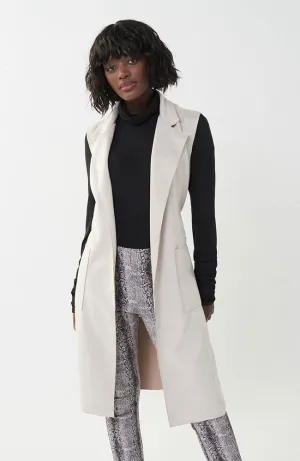 Suede Scuba Fit Vest in Stone