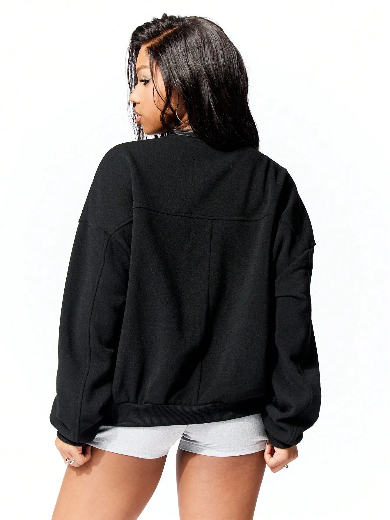 SUMWON WOMEN Crew Neck Sweatshirt With Graphic Print