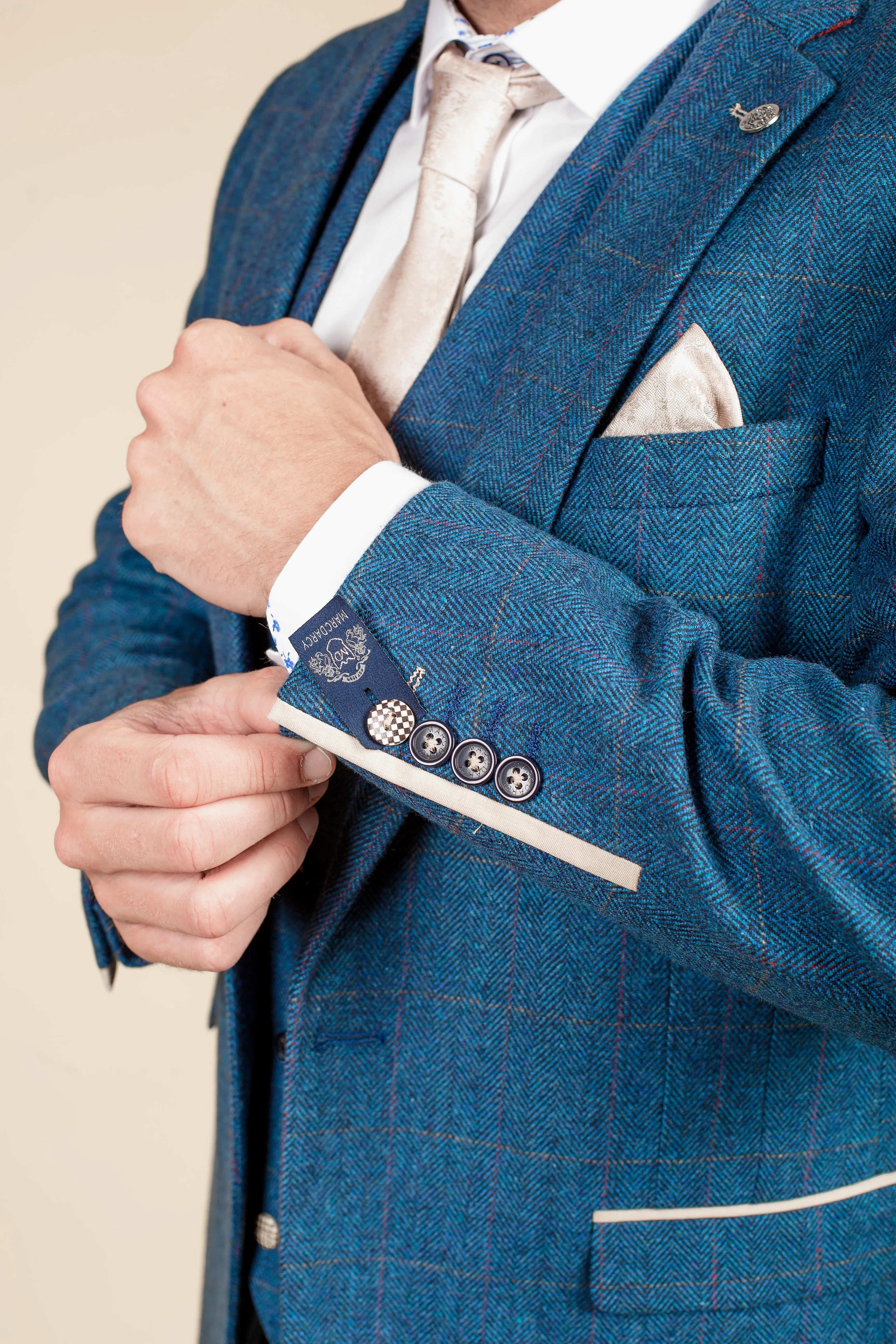The WHU Collection - DION Blue Tweed Suit with TED Waistcoat As Worn By Crysencio Summerville