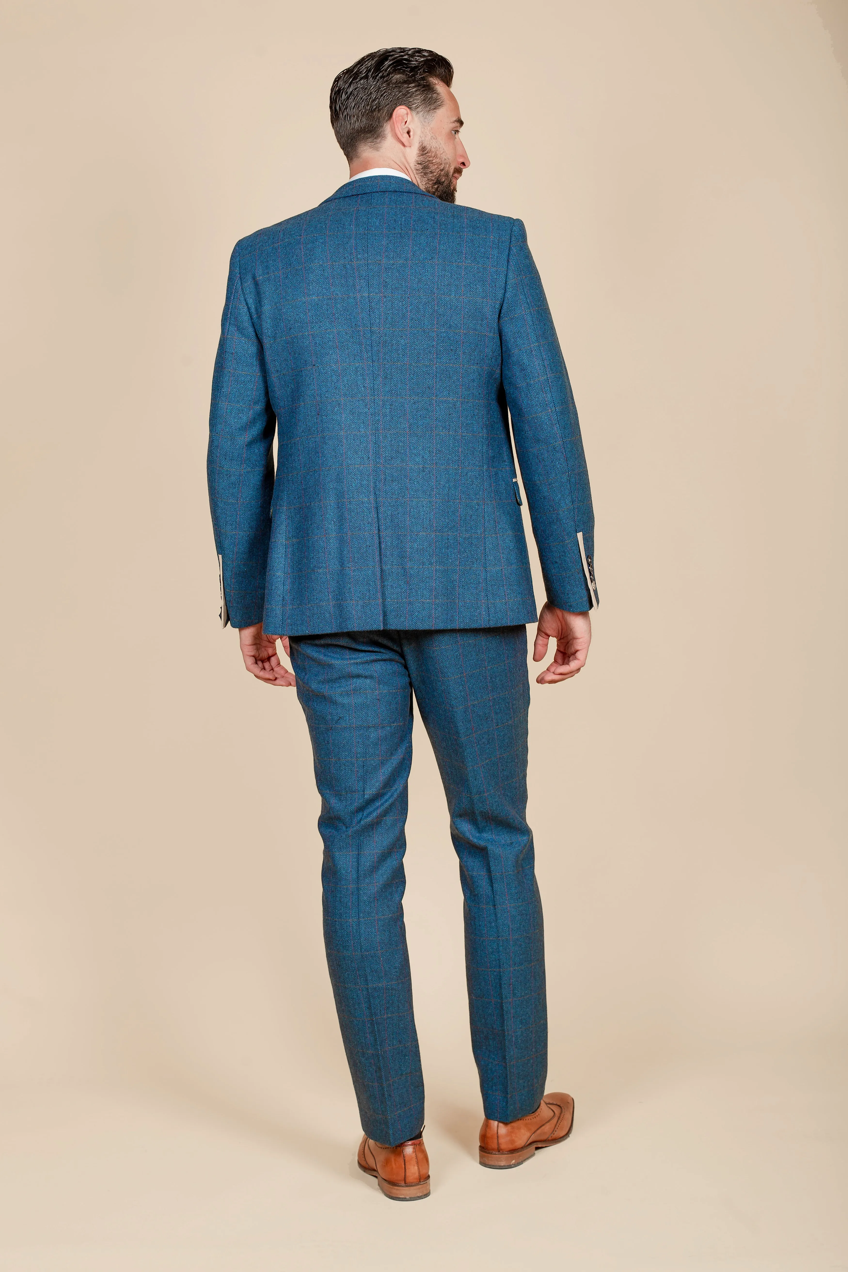 The WHU Collection - DION Blue Tweed Suit with TED Waistcoat As Worn By Crysencio Summerville