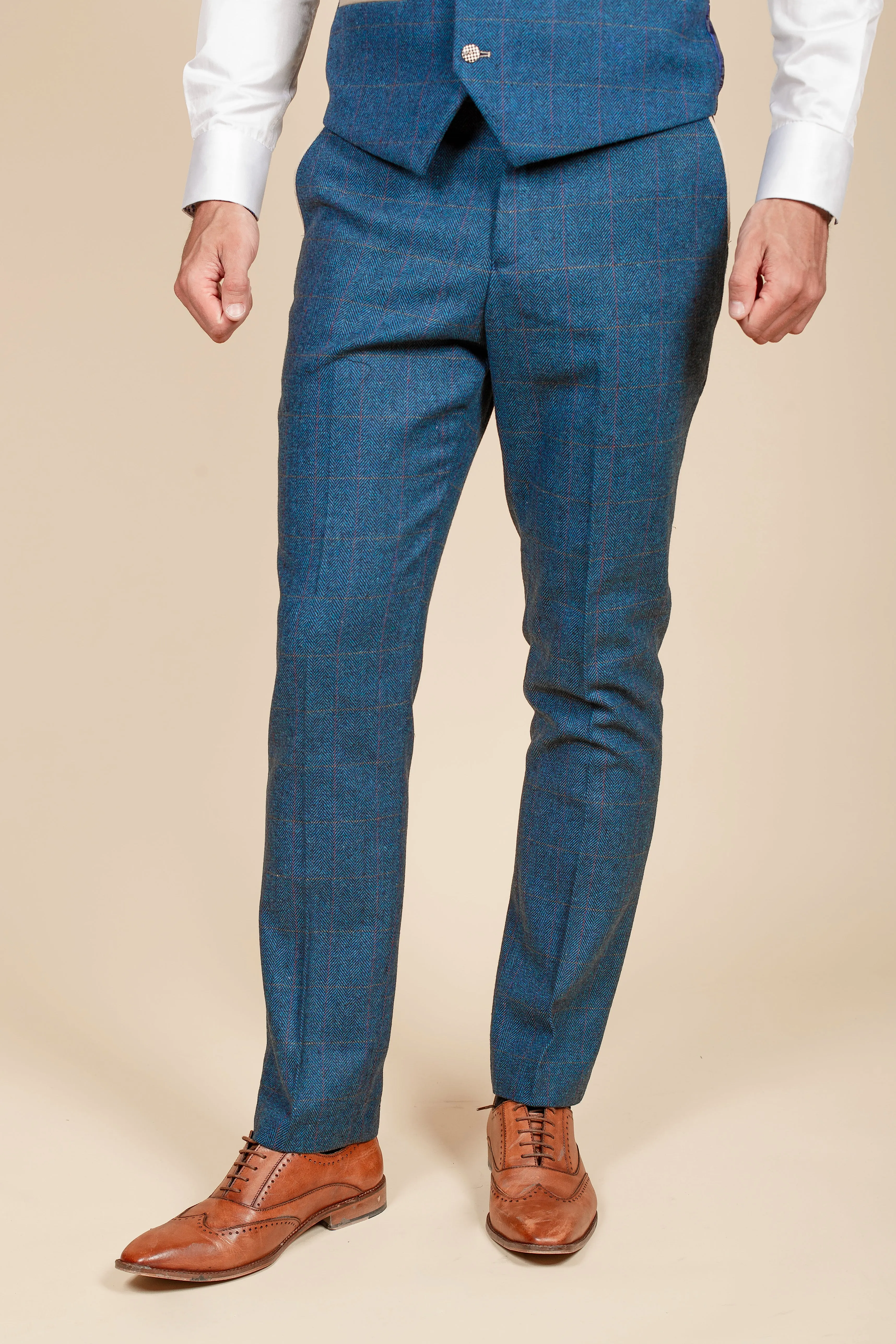 The WHU Collection - DION Blue Tweed Suit with TED Waistcoat As Worn By Crysencio Summerville