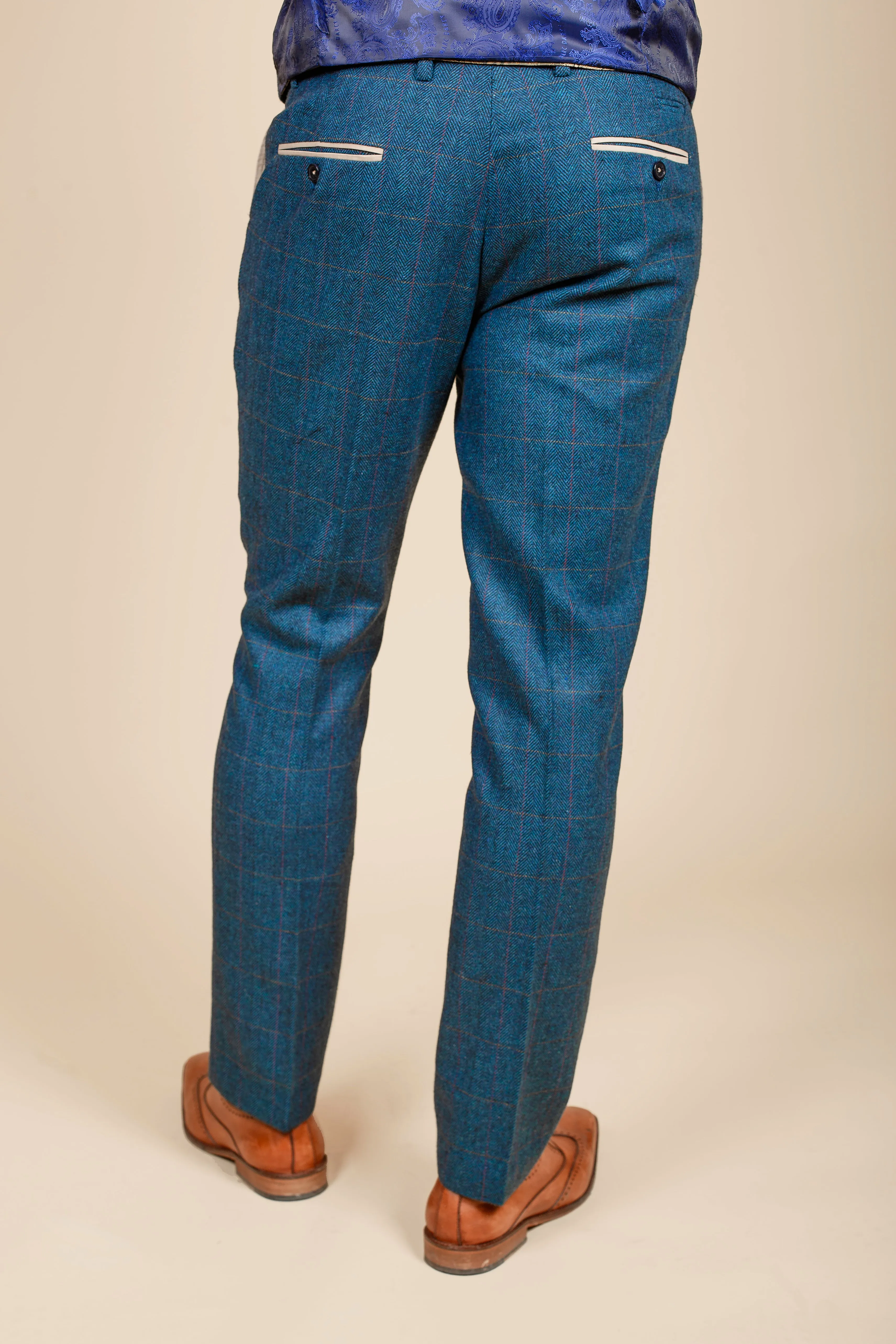 The WHU Collection - DION Blue Tweed Suit with TED Waistcoat As Worn By Crysencio Summerville