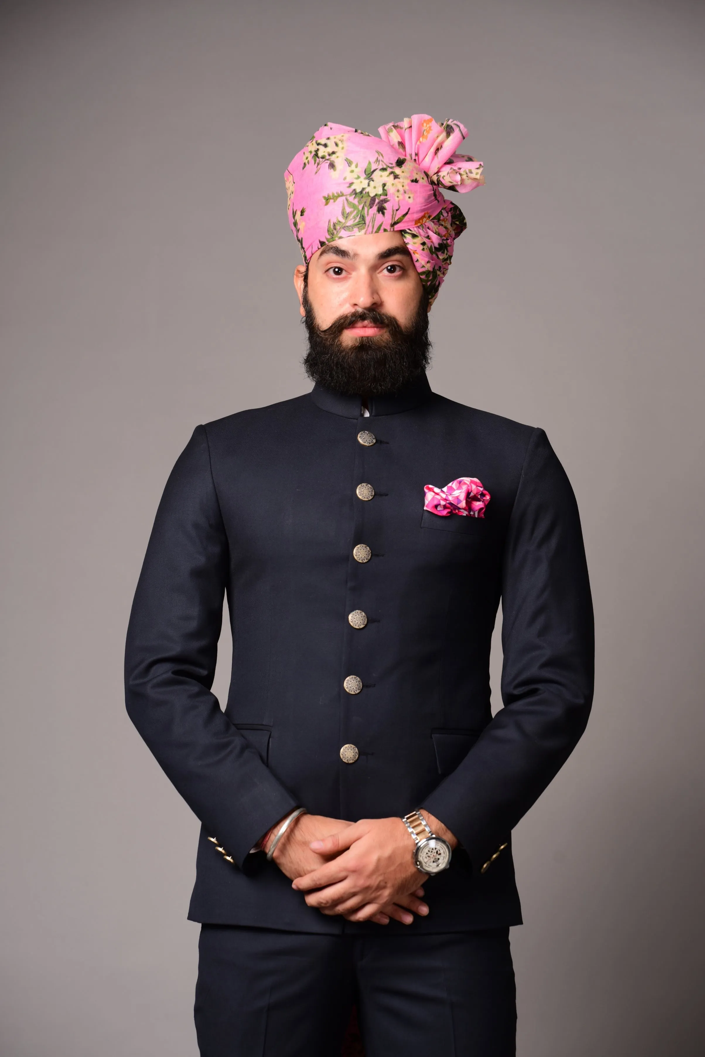 Traditional Navy Blue Jodhpuri Bandgala Suit for Men | Elegant Elite Styling | Perfect for Family Weddings Formal Parties Ring Ceremony