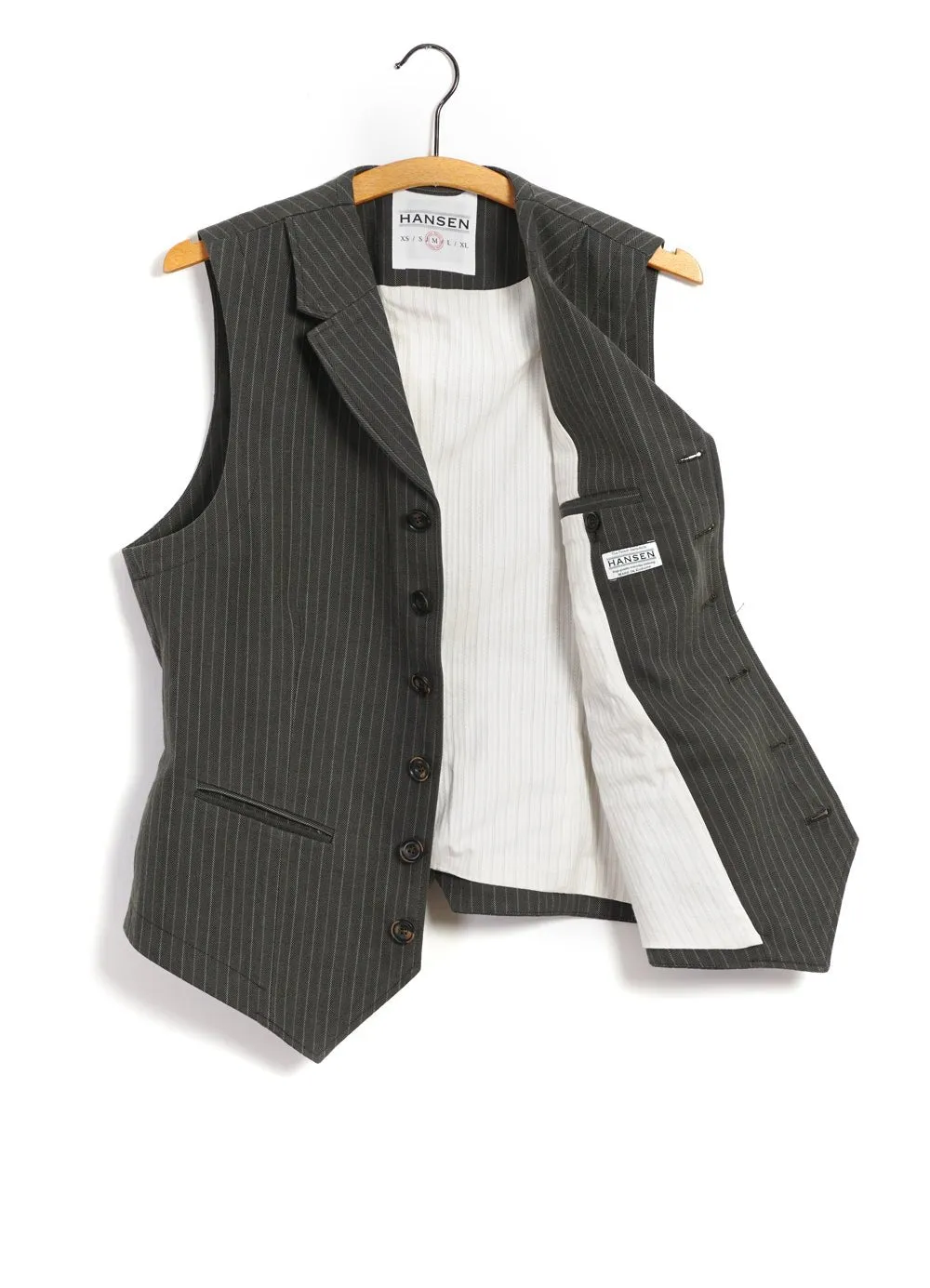 WILLIAM | Lapel Waistcoat | Khaki Pin