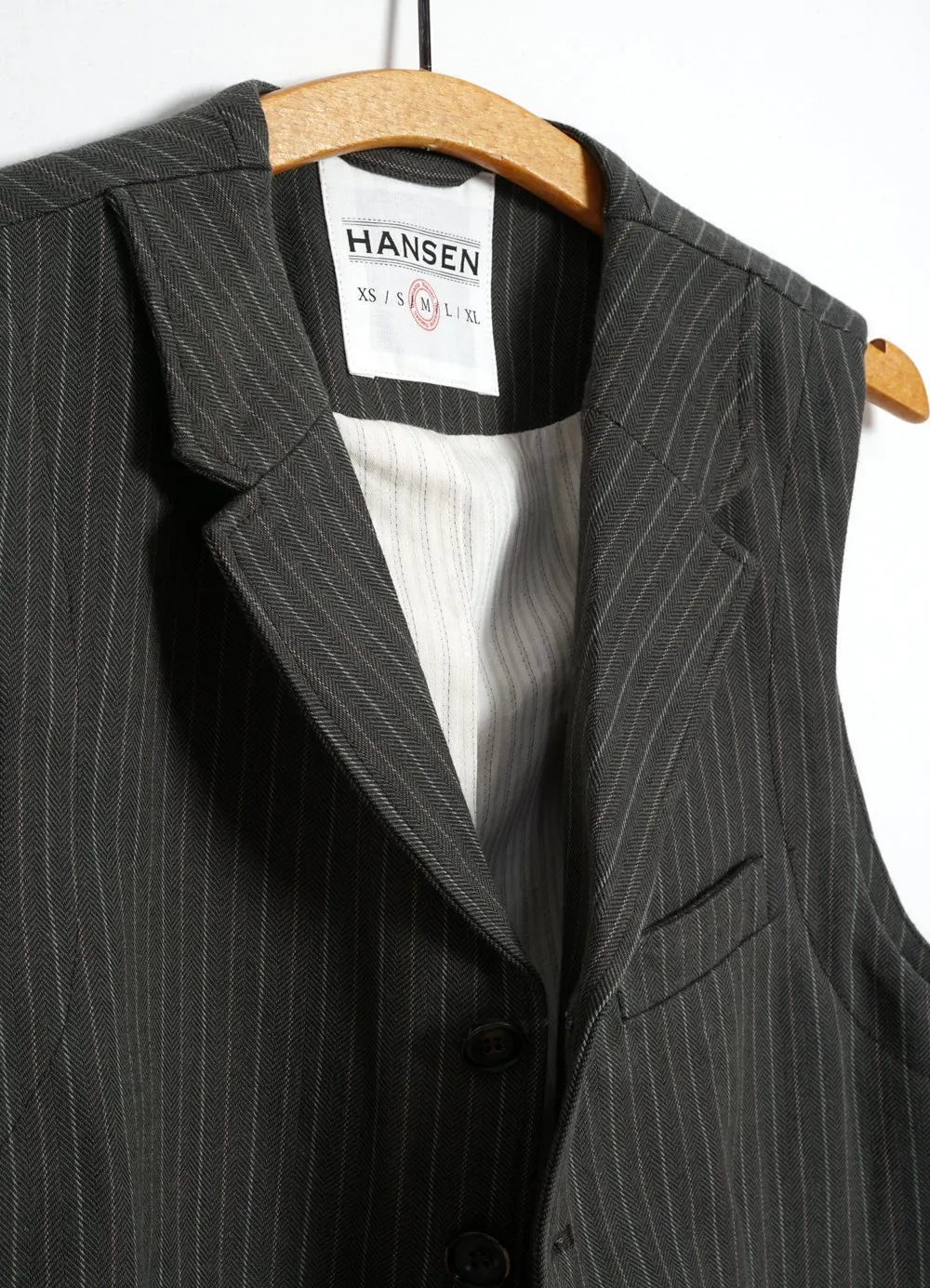 WILLIAM | Lapel Waistcoat | Khaki Pin